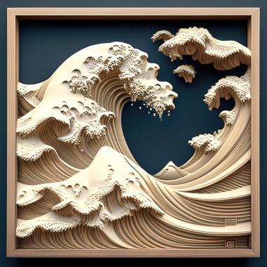 3D model st great wave (STL)